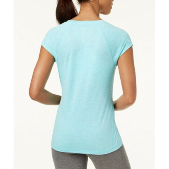 Ideology Gym Running Workout Pullover Top Blue V Neck Top Shirt - Picture 2 of 2